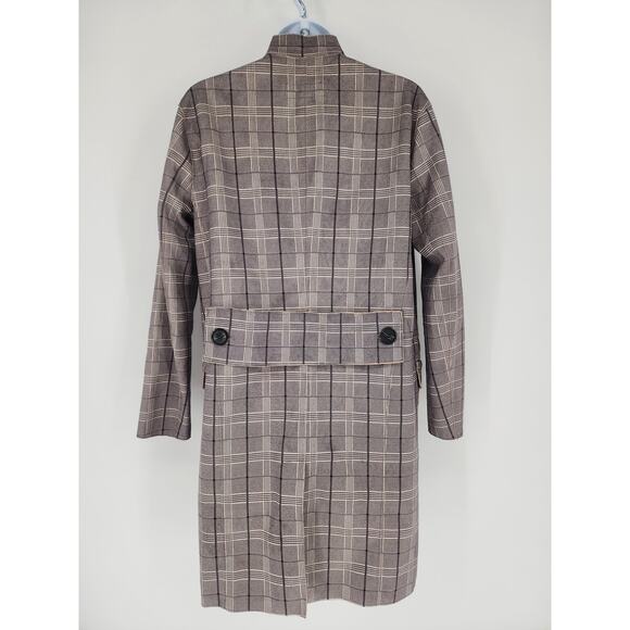 BlankNYC Plaid Button Front Longline Coat Gray Check Women’s Size XS - Picture 3 of 13